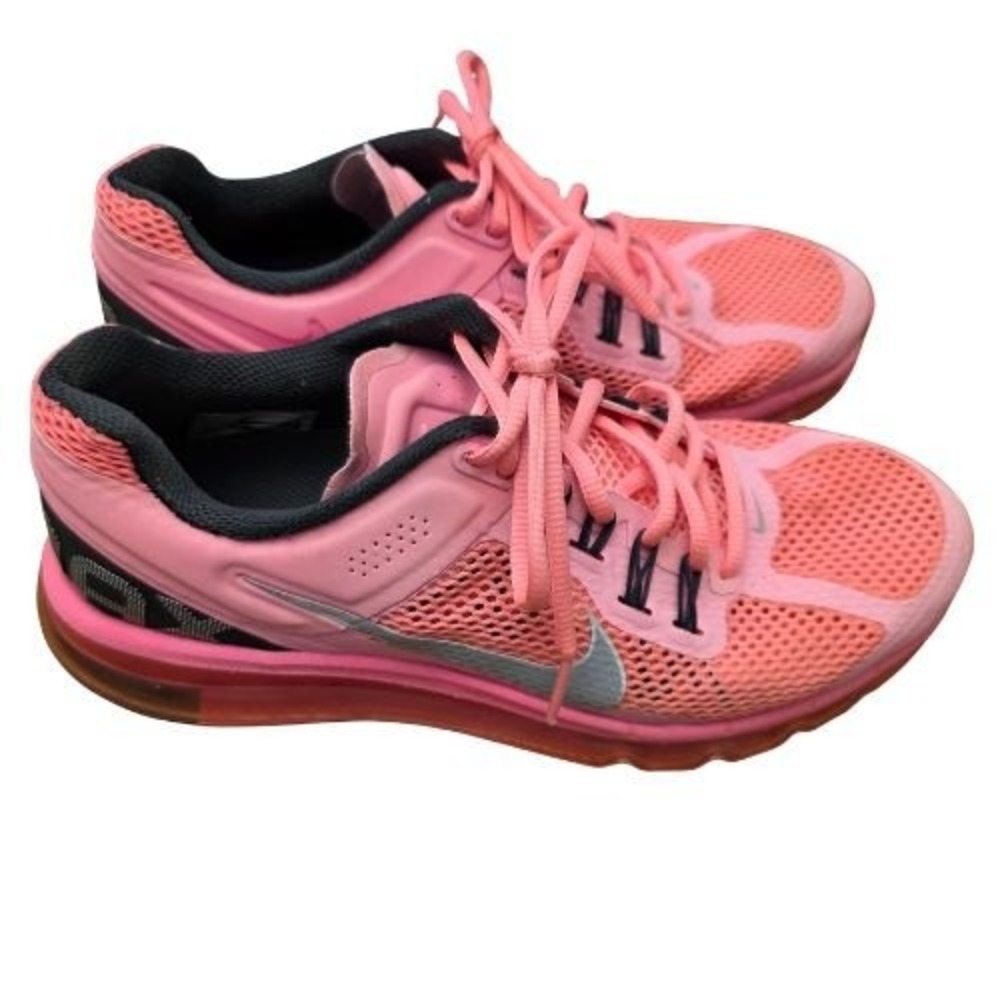 Nike Air Max‎ 2013 Pink Black Silver Running Shoes Sneakers 555363-601 Womens 9